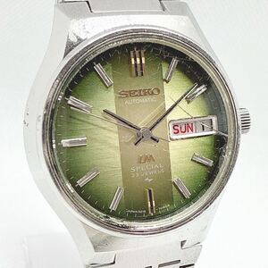 稼動品 SEIKO セイコー LM ロードマチック SPECIAL スペシャル 23石 5216-7060 自動巻 デイデイト 緑文字盤 ベルト純正 1974年製 UKTC①