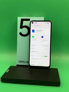 ★美品 OPPO Reno5 A 128GB SIMフリー 最大容量良好 格安SIM可 楽天モバイル ○ CPH2199 アイスブルー 中古 新古品 MT1355 A5