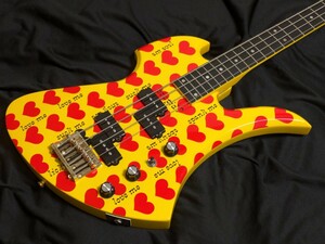 激レア！ イエローハート・ベース リフィニッシュ カスタム品 サイドポジまでハート！FERNANDES フェルナンデス X JAPAN hide 