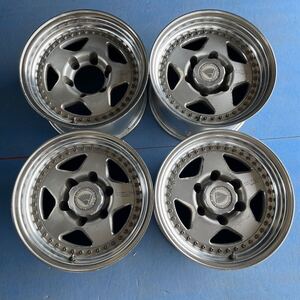 深リム　3ピース　RAGUNAラグナ ZZYZX ザイジックス　15×8J+15(実測) PCD139.7-6穴　ハブ径約108mm アルミホイール4本セット