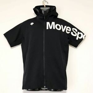 DESCENTE MOVE SPORT/デサントムーブスポーツ☆半袖☆ジャージ/パーカー☆ビッグロゴ/ジャケット/黒×白/M