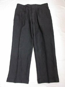 超美品 【GIORGIO ARMANI ジョルジオアルマーニ】 麻100％ 春夏 スラックス パンツ (メンズ) 52REG チャコールグレー 伊製 □27MPA1670