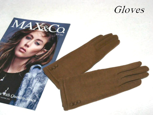 ⚜ Gloves ボタン付シンプル手袋【キャメルブラウン】新品、未使用　