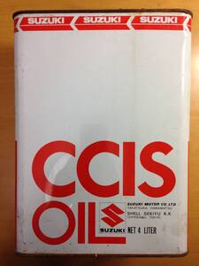 ★SUZUKI★　CCIS　OIL　スズキ　モーターオイル　４リッター　空き缶　※錆や汚れ多め