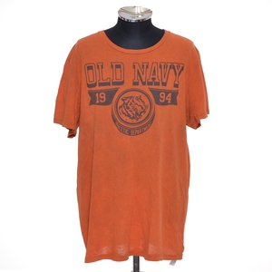 〇493933 OLD NAVY オールドネイビー GAP ○半袖Tシャツ サイズLG メンズ オレンジ カレッジプリント