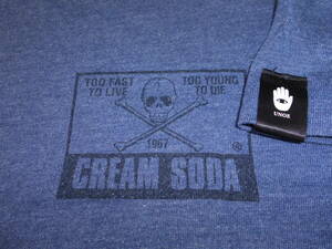 ☆CREAM SODA/クリームソーダ　半袖Tシャツ　両面プリント入定番スカル髑髏　サイズL//ピンクドラゴンペパーミント5060’ｓフィフティーズ