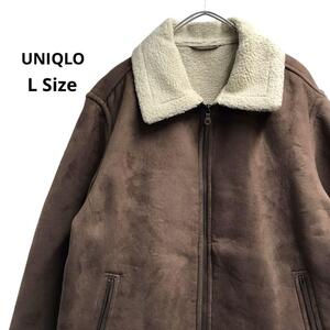 UNIQLO ムートンジャケット　茶　メンズL b28