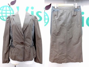 ヒロコ　コシノ HIROKO KOSHINO セットアップ スカート コットン 配色デザイン 40 kz4608202992