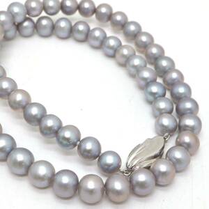 《本真珠ネックレス》M 32.8g 約42.0cm 約7.0mm珠 pearl パール necklace ジュエリー jewelry DB0/DC0