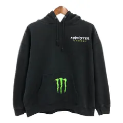 MONSTER モンスター スウェット パーカー 企業ロゴ ロゴ ブラック (メンズ XL) 中古 古着 S7070