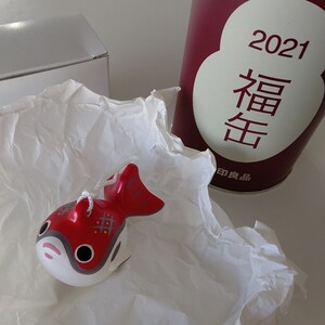 無印良品 2021 MUJI 福缶 長州土鈴 金魚土鈴 未使用