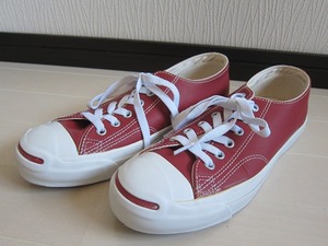 美品 CONVERSE コンバース JACK PURCELL ジャックパーセル レザー スニーカー 24.5ｃｍ 赤系