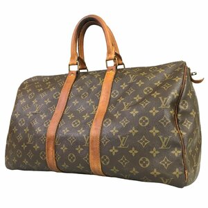 【1円～】 ルイヴィトン LOUIS VUITTON バッグ ハンドバッグ ボストンバッグ キーポル45 モノグラム M41428 823SA レザー ブラウン 中古