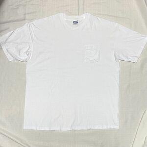 2XL 美品 80sビンテージ ヘインズ HANES BEEFY-T 白 無地 USA製 ポケット Tシャツ XXL オリジナル ホワイト アメリカ製 ヴィンテージ 古着