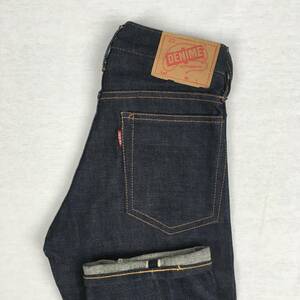 【美品・旧】DENIME ドゥニーム ORIZZONTI オリゾンティ 505 日本製 レディース デニム ジーンズ W25 ジップフライ 濃紺 赤タブ 紙パッチ