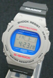 XLARGE x G-SHOCK/Gショック40周年記念コラボモデル!!ライト点灯!!CASIO/カシオ DW-5750E クォーツ 腕時計 ウォッチ USED品＊