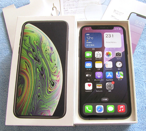 ★傷なし美品 ★完動品 ★バッテリ－100％ SIMフリー Apple iPhoneXS 大容量 256GB スペースグレイ SIMロック解除済 MVNO利用可 iphone Xs