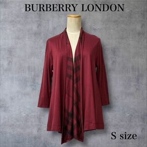 1439 BURBERRY LONDON＊バーバリーロンドン カーディガン メガチェック 羽織り S ガウン ボレロ カットソー トップス 長袖