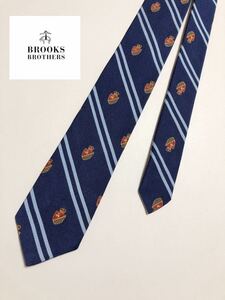 【美品】 BROOKS BROTHERS ブルックス ブラザーズ ネクタイ 米国製 ネイビー ストライプ 綿100%