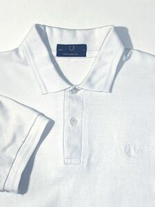 ◆【英国製】FREDPERRY/フレッドペリー/半袖ポロシャツ /モッズ/ブリティッシュ/コットン鹿子/メンズ/96-38/ホワイト/白