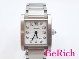 カルティエ Cartier タンク フランセーズ SM 11P ダイヤ レディース 腕時計 WE110006 シルバー 文字盤 SS 【中古】bt2834