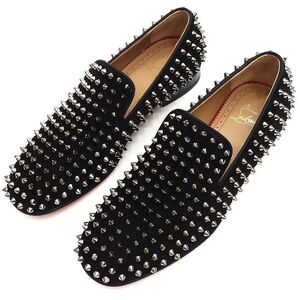 F0450S 未使用品 Christian Louboutin/スパイクスタッズ スエードレザーシューズ【サイズ：40】ブラック クリスチャンルブタン