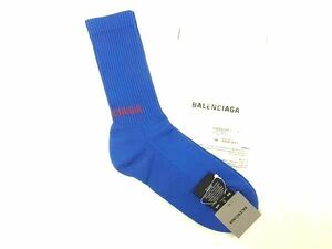 ■新品■未使用■ BALENCIAGA バレンシアガ コットン×ナイロン×ポリウレタン ソックス 靴下 表記サイズ XL ブルー系×レッド系 AU1212