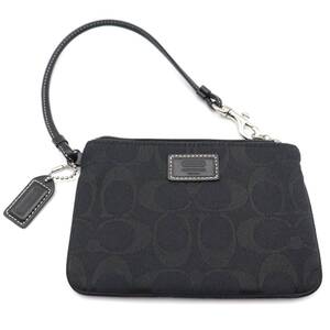 質屋 コーチ COACH ウォレットポーチ Black シグネチャー ブラック ミニポーチ Wristlet Pouch H8939 みいち質店