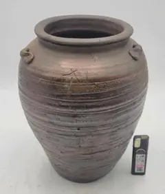 桃山時代の古備前写し　三耳壺　壺　箱無し　骨董品、美術品