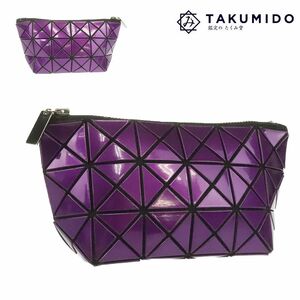 バオバオ イッセイミヤケ BAOBAO ISSEIMIYAKE ポーチ メタリックパープル ビニル 中古B 270870