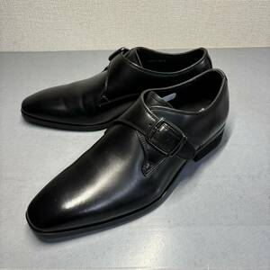 未使用品　REGAL リーガル 靴 メンズ ビジネスシューズ V235 本革 　プレーントゥー 　モンクストラップ 　ブラック☆24cm　EEE