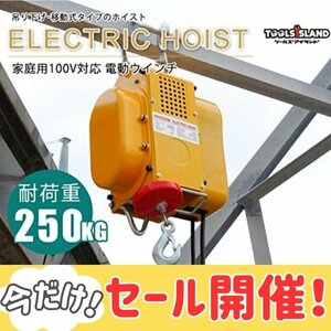 家庭用 100V(50Hz/60Hz) 電動ウインチ 能力250kg 移動式 運搬 ハイパワー リフトアップ 20256※　●