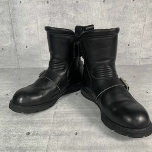 【美品】25.0㎝ KADOYA カドヤ BLACK ANKLE ブラックアンクル ライディングブーツ ツーリングブーツ レザーブーツ 革