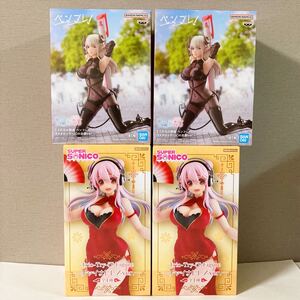 4体set◇ペンフレ フィギュア そに子 2.5 Dimensional Seduction Lady Lustalotte & Super Sonico Trio-Try-iT Figure China Dress Ver.