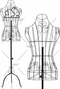 超人気 ワイヤー トルソー マネキン 9号 レディース 高さ調節可能 ホワイト　