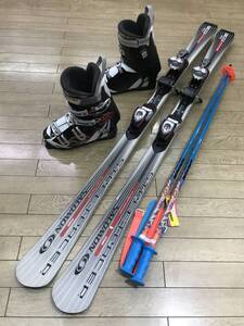 ☆★☆2025セール！メンズカービングスキー４点セットN390 SALOMON STREET RACER 160cm /靴 NORDICA 26.0-26.5cm/ POLE新品115cm