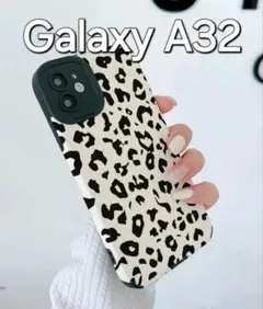 Galaxya32ケース　ヒョウ柄　シンプル　モノトーン　オシャレ　韓国