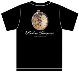 サイズが選べる Kustom Timepeace Tシャツ黒 18 S/M/L/XL カスタム時計 懐中時計 文字盤 エングレービング