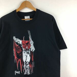 ビンテージ 90s【Faust】Tim Vigil アメコミ Tシャツ ダーク ヒーロー 古着 AKIRA アニメT 映画T エロ ホラー アダルト コミック ヴェノム