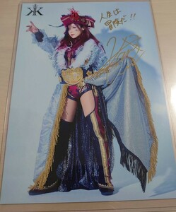 ヤフオク限定出品　スターダム　STARDOM　KAIRI カイリ　直筆サイン入りポートレート②　IWGP 紫雷イオ　岩谷麻優　中野たむ　木村花　WWE