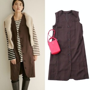 【送料無料】 23aw 美品*1.5万 SALON adam et rope’｜2WAY♪ジレにもなるワンピース（アダム エ ロペ）