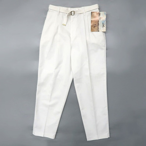 古着 USA製 スラックス パンツ ツータック ホワイト ビンテージ 未使用品 サイズ表記：14　gd80915