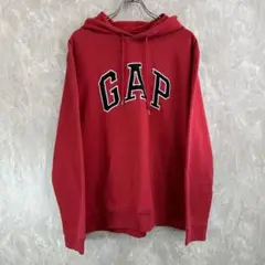 GAP ギャップ　ブランドロゴ　レッド　L パーカー