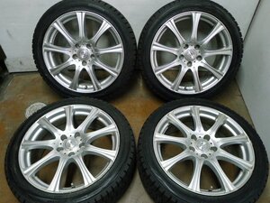 超バリ山 ダンロップ WINTER MAXX 225/45R18 9ミリ 18×7.5J 5H 114.3 +38 Weds製 4本set クラウン マークX マークXジオ等に