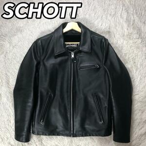 schott ショット 643 レザージャケット ライダース ジャンパー ブルゾン ブラック 黒色 サイズ40 牛革 リアルレザー 本皮 シングル メンズ