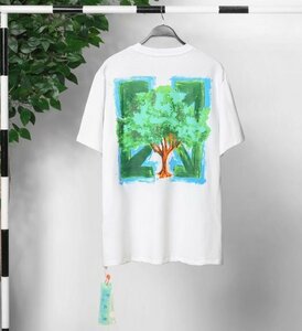 OFF WHITE オフホワイト Tシャツ 半袖 メンズ レディース ストリート カジュアル ホワイト M