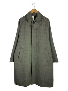 MAATEE&SONS◆22AW/ツイードバルカラーコート/ウール/グレー/千鳥格子