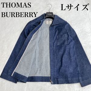 希少 美品 トーマス バーバリー ノバチェック デニムジャケット Gジャン ロゴ BURBERRY ブルゾン