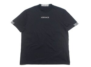 20SS 極美品 VERSACE ヴェルサーチ LA GRECA T-SHIRT ラ・グレカ ロゴ Tシャツ A88650 A235263 ブラック 黒 メンズ L カットソー