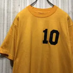 80s ビンテージ USA製 丸胴 袖裾シングル 橙色 Tシャツ 10